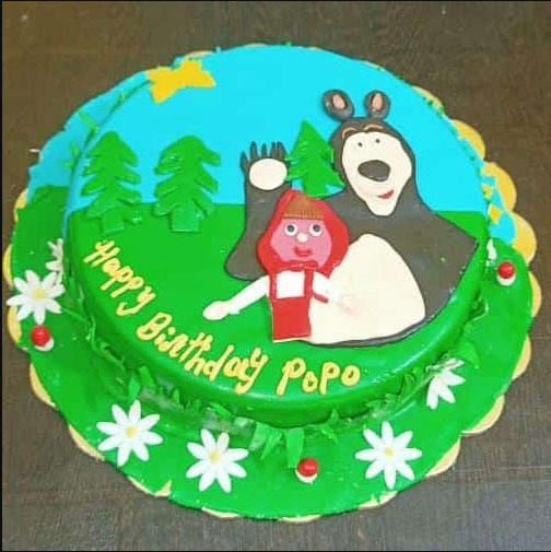 Masha And Bear Fun Fondant Cake